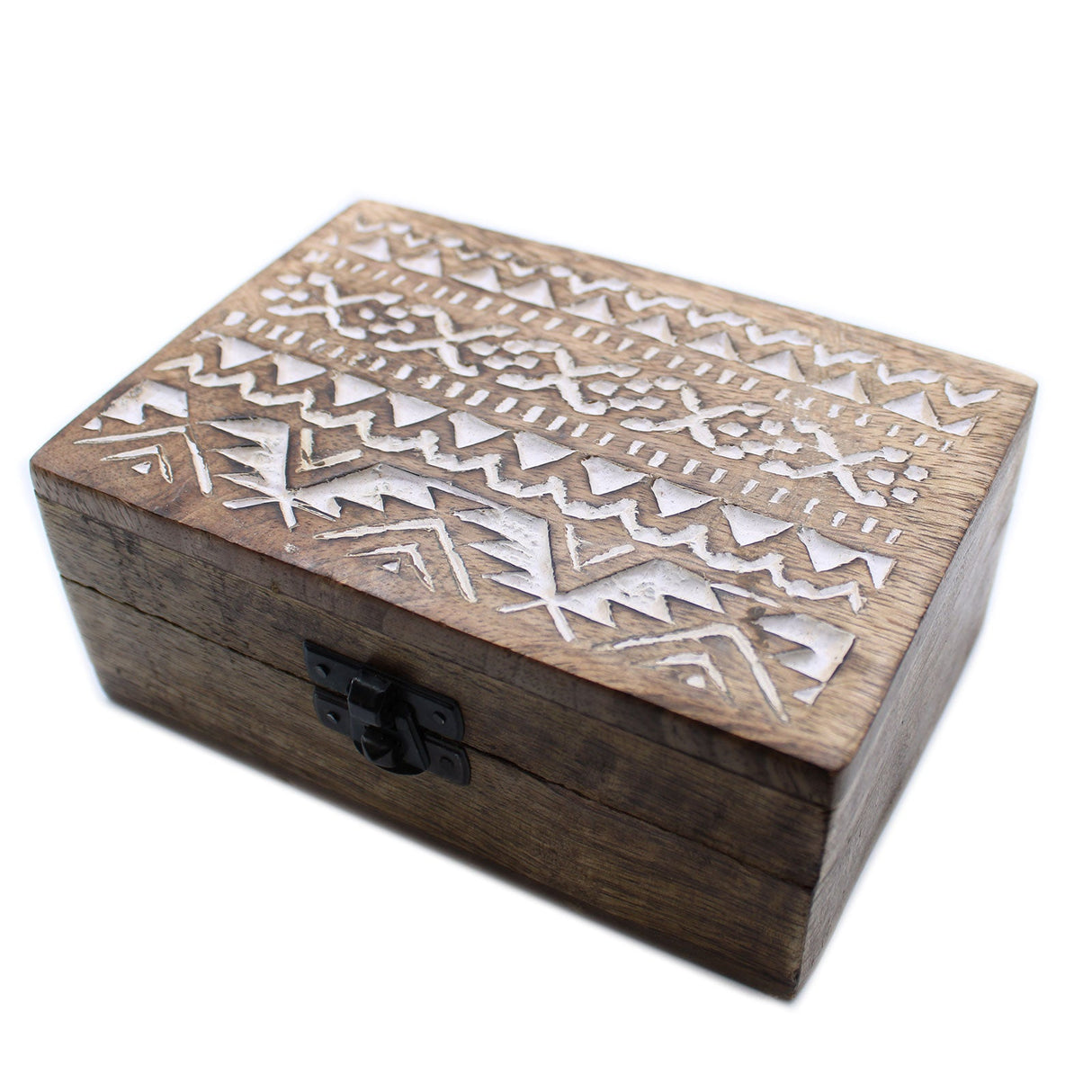 White Washed Wooden Box - 6x4 Slavic Design - SHAMTAM.COM