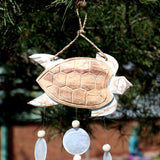 Whitewash Turtle Carving and Natural Copis Drop - SHAMTAM.COM