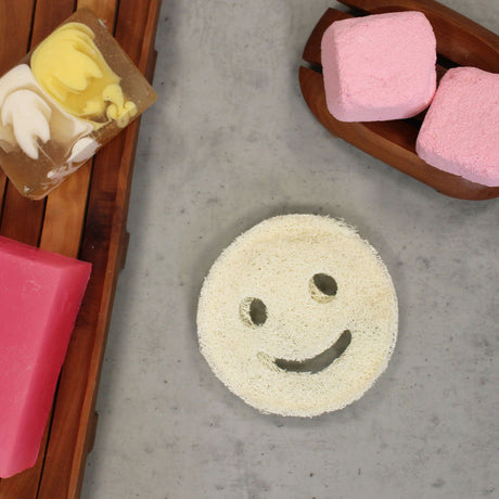 Whole Loofah Exfoliating Sponge, Smiley Face - SHAMTAM.COM