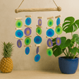 Wind Chimes Green and Purple Driftwood - SHAMTAM.COM