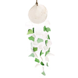 Wind Сhimes Copis & Glass Drop - Green & White Glass - SHAMTAM.COM