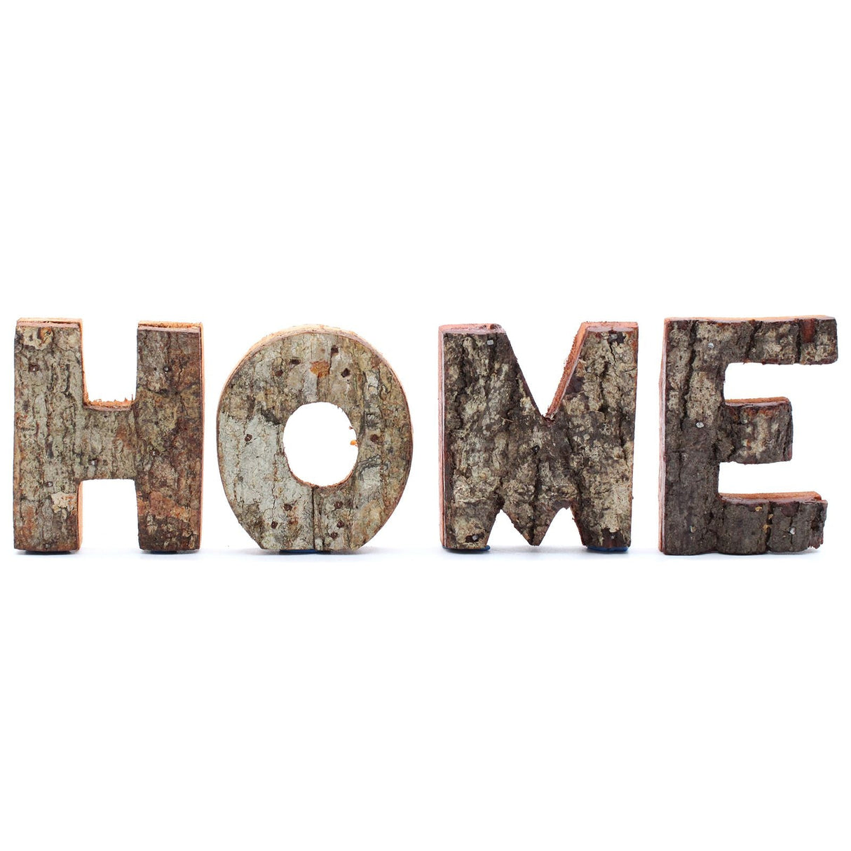 Wood Bark Home Letter Set of 4 7cm - SHAMTAM.COM