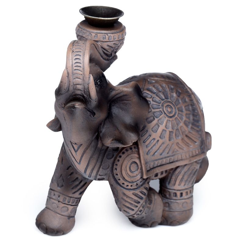 Incense Waterfall Backflow Burner Wood Effect Elephant - SHAMTAM.COM