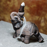 Incense Waterfall Backflow Burner Wood Effect Elephant - SHAMTAM.COM