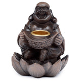 Incense Waterfall Backflow Burner Wood Effect Lucky Buddha - SHAMTAM.COM