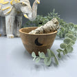 Wooden Bowl - Three Moons - Smudge Ritual Offerings Altar Sacrificial 11x7cm - SHAMTAM.COM