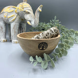 Wooden Bowl - Tree of Life - Smudge Ritual Offerings Altar Sacrificial 13x7cm - SHAMTAM.COM