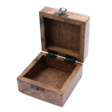 White Washed Wooden Box - 4x4 Aztec Design - SHAMTAM.COM