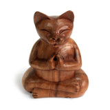 Wooden Carved Incense Burners - Lrg Yoga Cat - SHAMTAM.COM