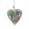 Large Decorative Wood Heart Ornament with Bird & Floral Design - Colorful Glossy Finish for Hanging - SHAMTAM.COM