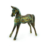Medium Gold & Turquoise Horse 25 cm - SHAMTAM.COM