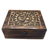 Large Wooden Keepsake Box 20x15x7.5cm - Om - SHAMTAM.COM