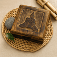 Wooden Keepsake Box, Square Buddha 13x13x6cm - SHAMTAM.COM