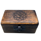 Wooden Pill Box 9x5x4cm - Carved Designs - Assorted - SHAMTAM.COM