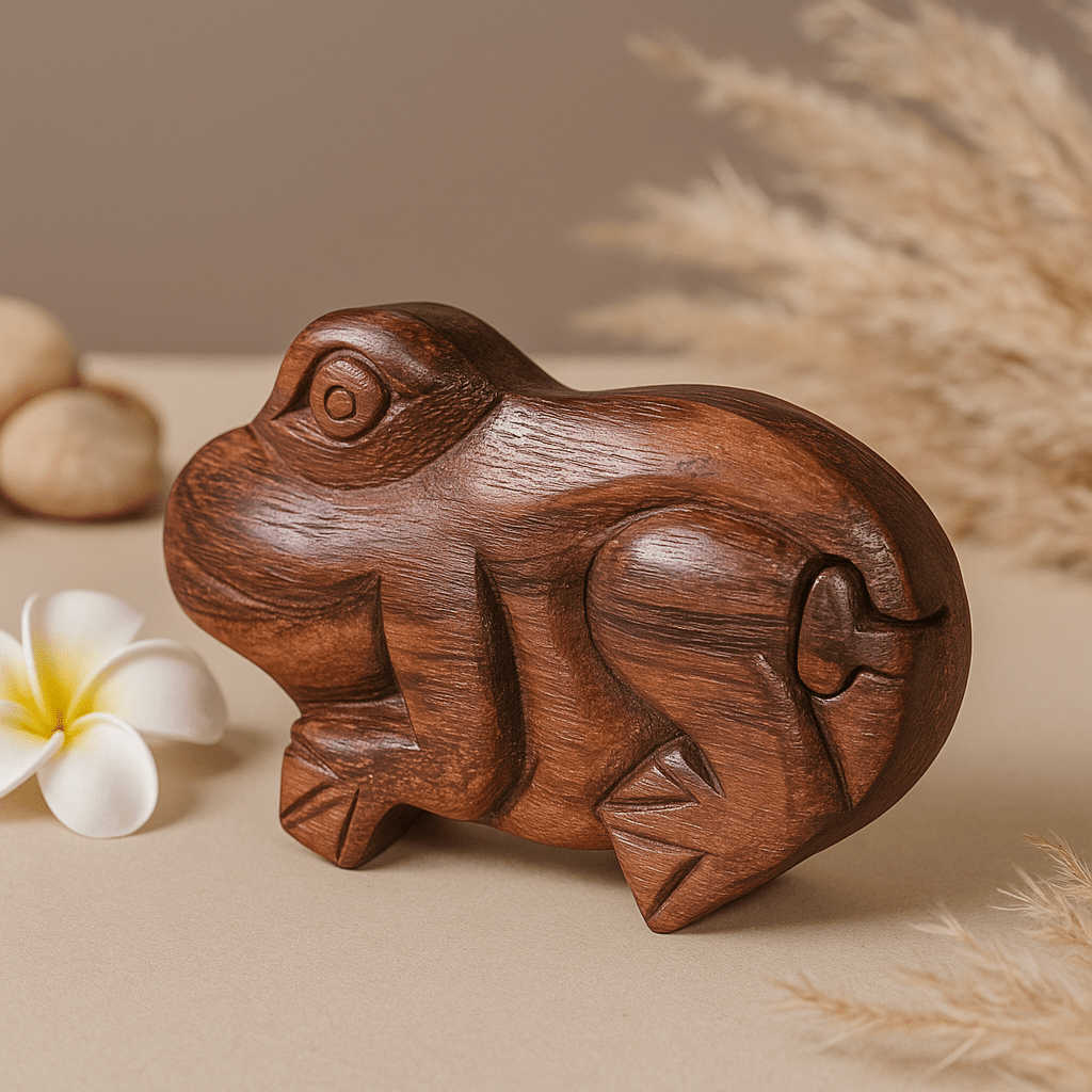 Wooden Puzzle Box Frog Sheesham - SHAMTAM.COM