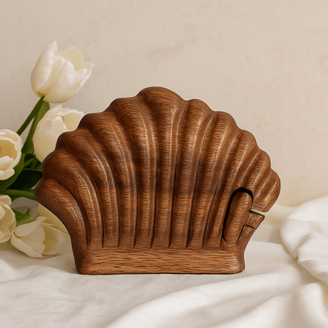 Wooden Secret Compartment Puzzle Box, Sea Shell - SHAMTAM.COM