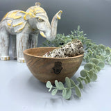 Wooden Bowl - Hamsa - Smudge Ritual Offerings Altar Sacrificial 13x7cm - SHAMTAM.COM