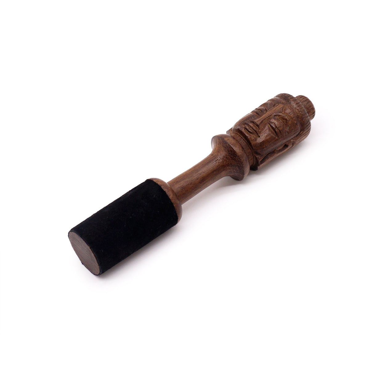 Singing Bowl Mallet Wooden Stick - 14cm - Buddha Carving - SHAMTAM.COM