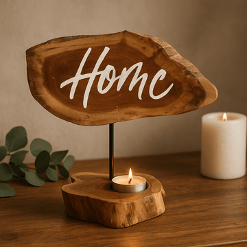 Portavelas tealight de madera – Hogar