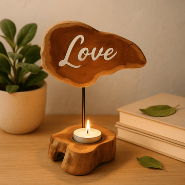 Holz-Teelichthalter – Liebe