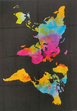 World Map Tapestry South - Up Cotton Wall Hanging - SHAMTAM.COM