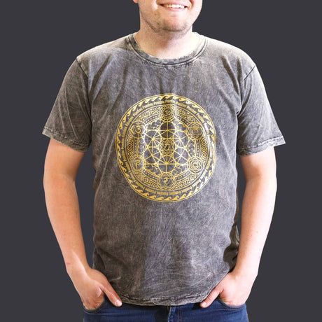 XLarge Stone Washed T-Shirt - Chakra - Dark Grey - SHAMTAM.COM
