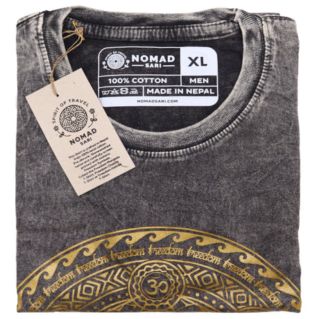 XLarge Stone Washed T-Shirt - Chakra - Dark Grey - SHAMTAM.COM