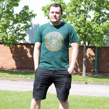 XLarge Stone Washed T-Shirt - Chakra - Green - SHAMTAM.COM
