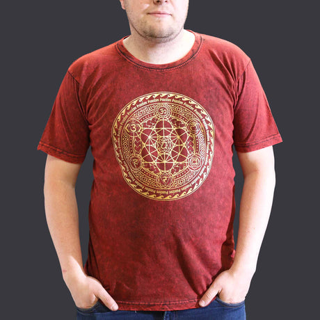 XLarge Stone Washed T-Shirt - Chakra - Maroon - SHAMTAM.COM