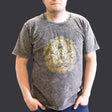 XLarge Stone Washed T-Shirt - Hamsa - Dark Grey - SHAMTAM.COM