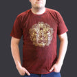 XLarge Stone Washed T-Shirt - Hamsa - Maroon - SHAMTAM.COM