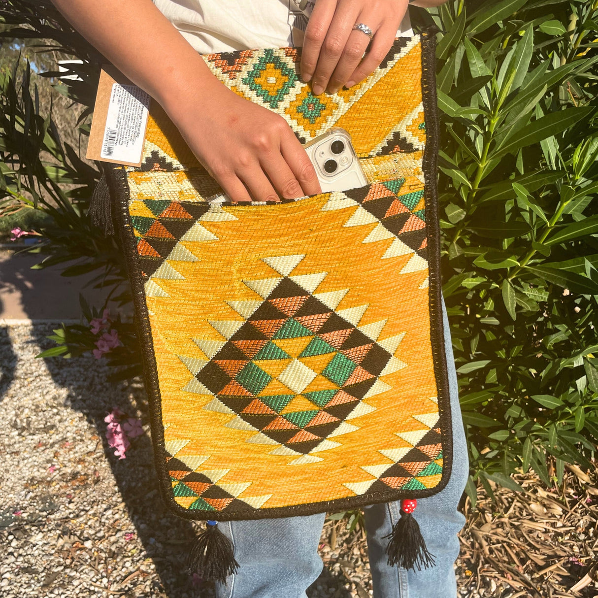 Boho Bag Messenger Yellow Kilim - SHAMTAM.COM