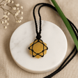 Yellow Quartz Crystal Hexagon Pendant Necklace - SHAMTAM.COM