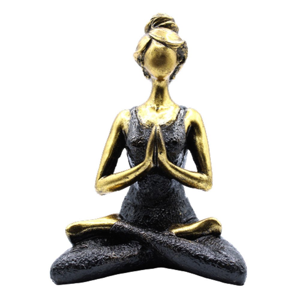 Yoga Lady Figure - Bronze & Black 24cm - SHAMTAM.COM