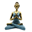 Yoga Lady Figure - Bronze & Turqoise 24cm - SHAMTAM.COM