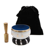 Singing Bowl Set - Yoga Moves White/Blue 10.7cm - SHAMTAM.COM