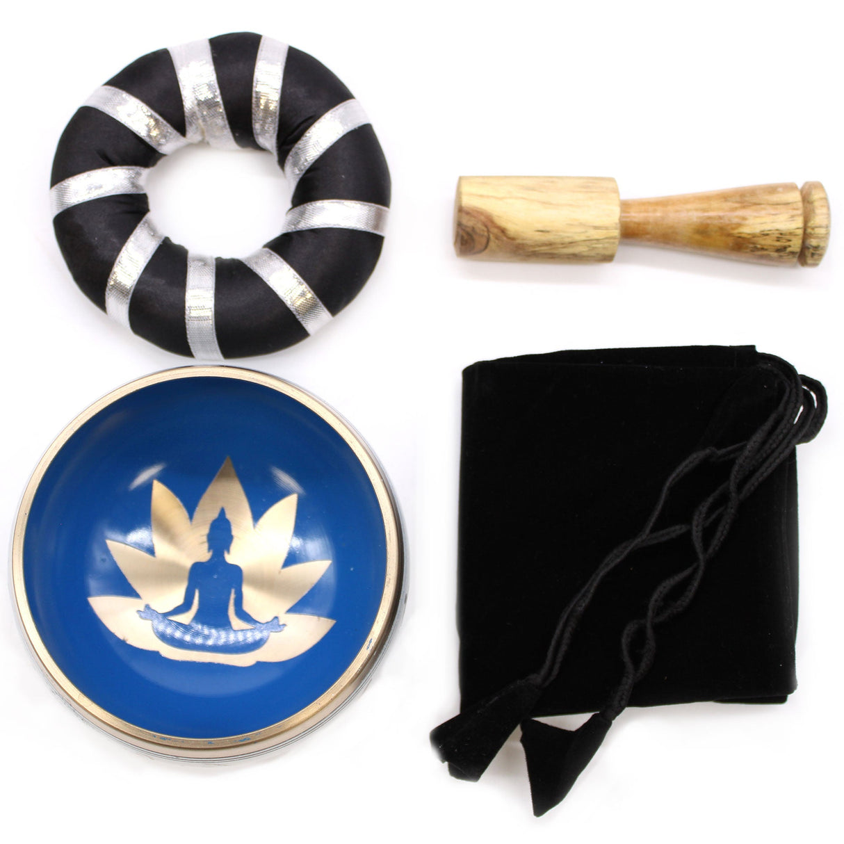 Singing Bowl Set - Yoga Moves White/Blue 10.7cm - SHAMTAM.COM