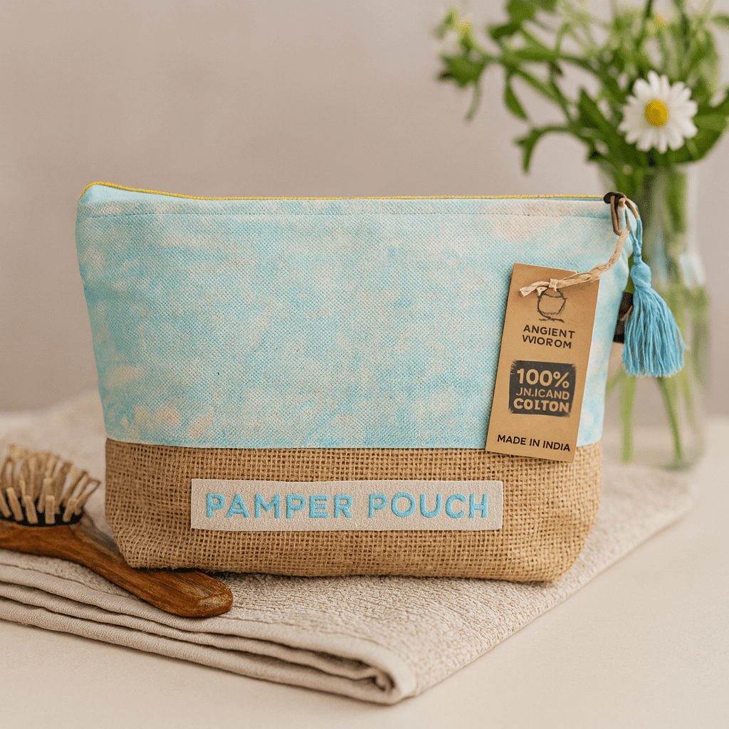 Zipper Pouch Stonewash Blue - SHAMTAM.COM