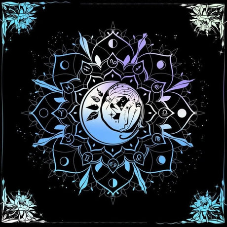 Zodiac Circle Mandala Tarot Tablecloth - SHAMTAM