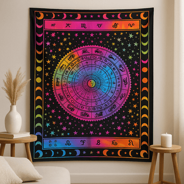 Zodiac Wall Art Hand-Printed Cotton In India