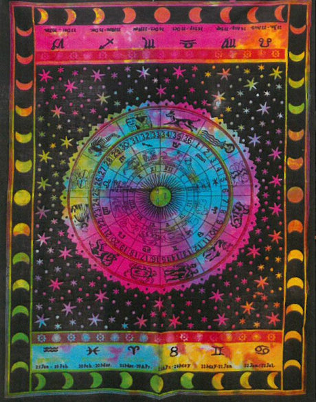 Zodiac Wall Art Hand - Printed Cotton In India - SHAMTAM.COM